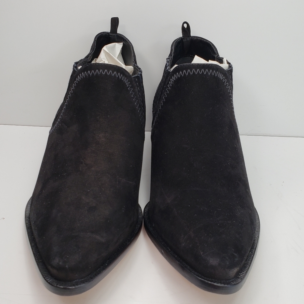 SCHUTZ Black Suede Cowgirl Ankle Booties - Picture 2 of 11